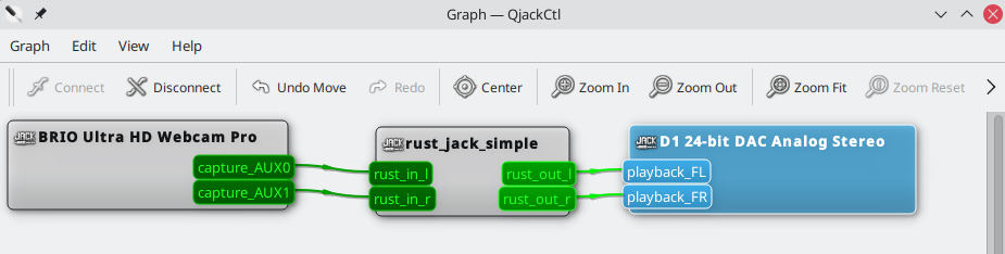 Connecting ports in QJackCtl.